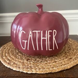 Rae Dunn Gather ceramic pumpkin